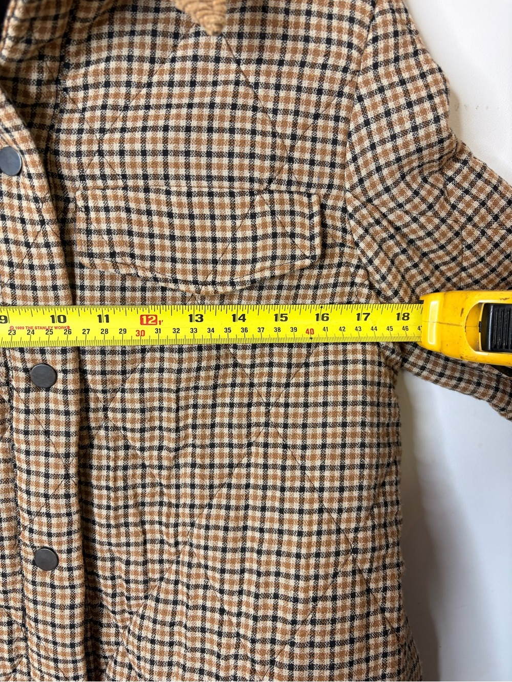 Zara Brown Plaid Quilted farm girl with Corduroy Collar - Picture 13 of 16